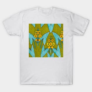 Little flower in yellow blue and light green design T-Shirt